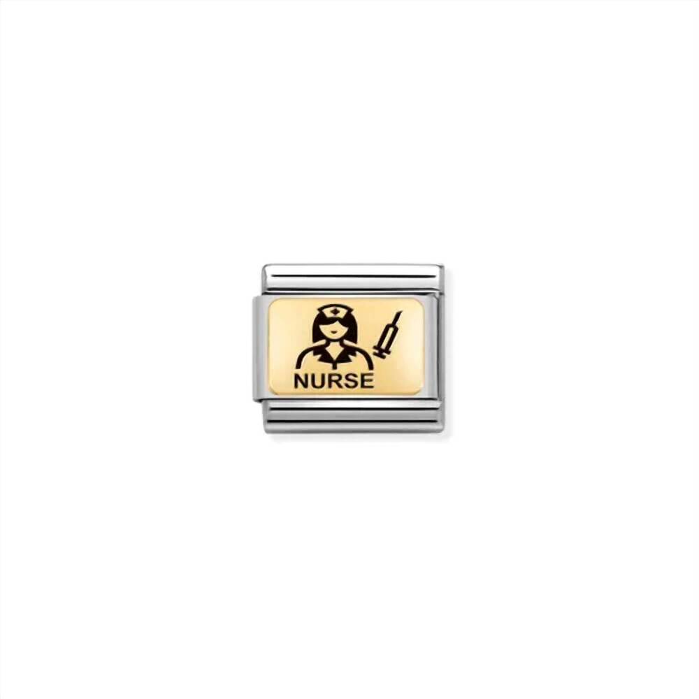 NEW NOMINATION unisex composable classic links in nurse/ gold
